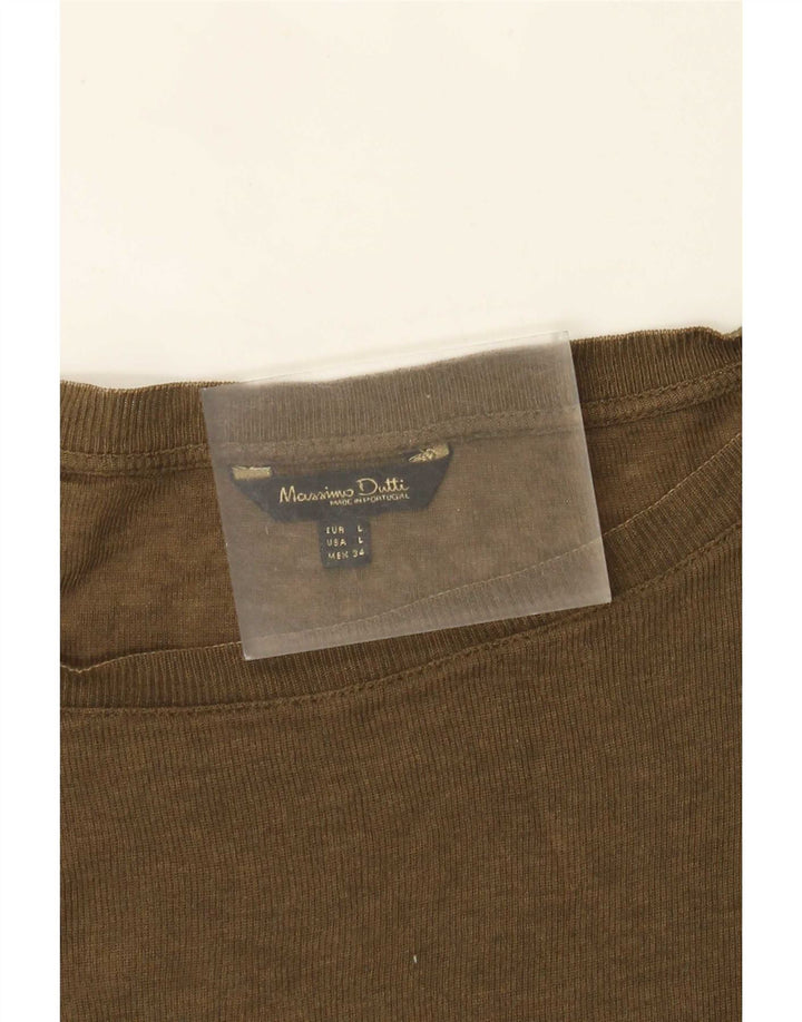 Massimo Dutti Dame Top Langærmet UK 16 Stor Khaki