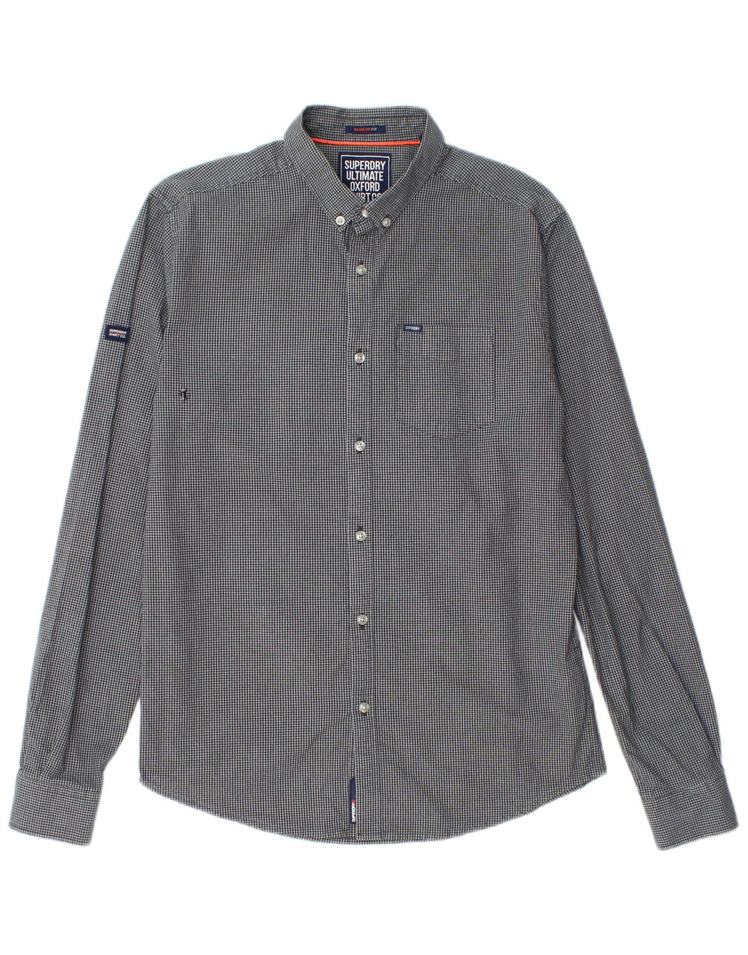 Superdry Herreskjorte Medium Navy Blue Gingham Cotton