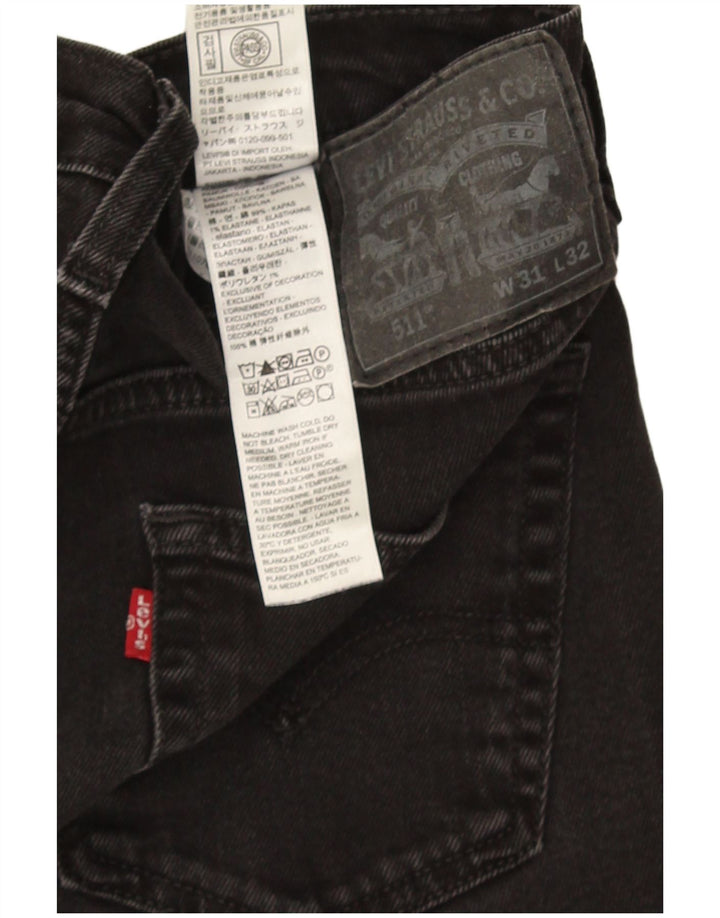 Levi's Herre 511 Slim Jeans W31 L32 Sort Bomuld