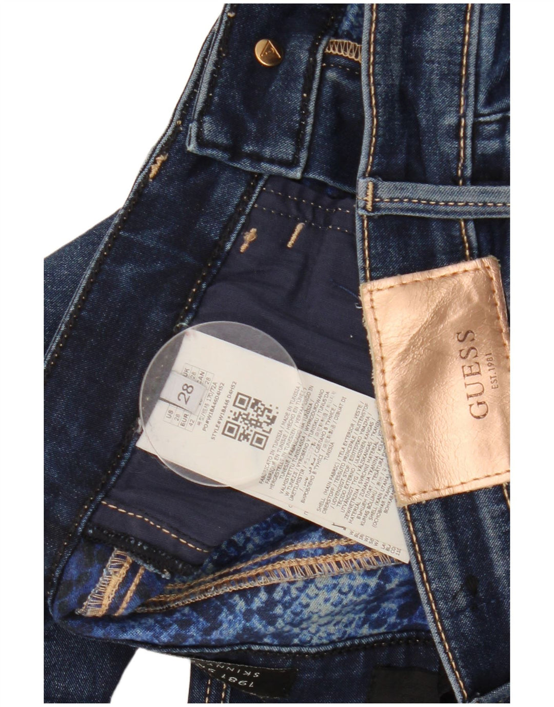 GUESS Skinny Jeans til kvinder W28 L29 Marineblå Bomuld