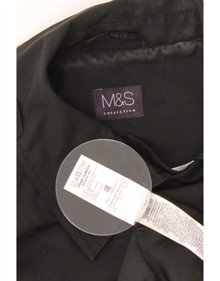 Marks & Spencer Trench Coat til kvinder UK 16 Stor sort polyester