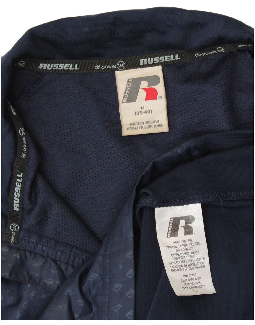 RUSSELL ATHLETIC Herre træningsdragt topjakke UK 38/40 Medium Navy Blue