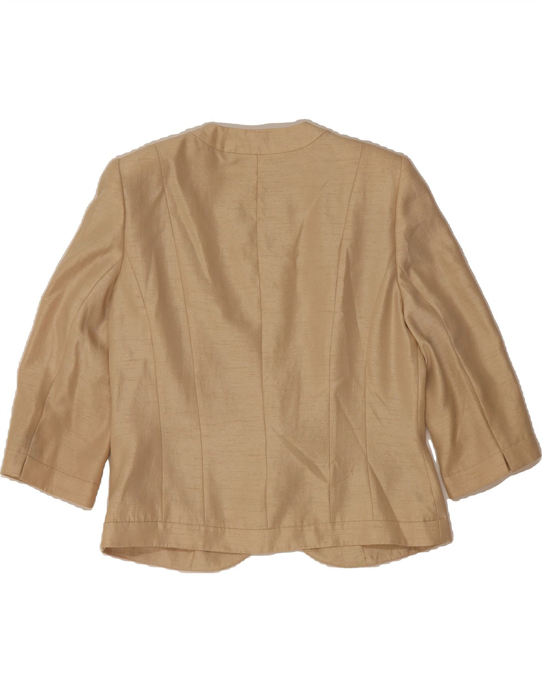 JACQUES VERT Womens 3/4 Sleeve 1 Button Blazer Jacket UK 14 Medium Beige Vintage Jacques Vert and Second-Hand Jacques Vert from Messina Hembry 
