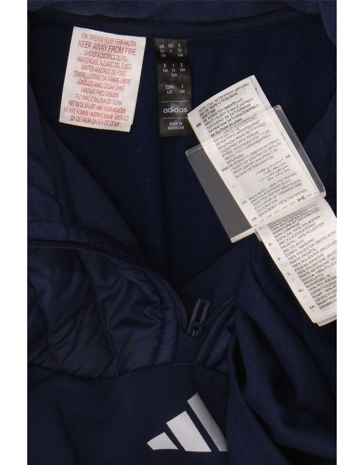 Adidas Boys Aeroready Zip Neck Pullover Træningsdragt Top 13-14 år Navy Blue