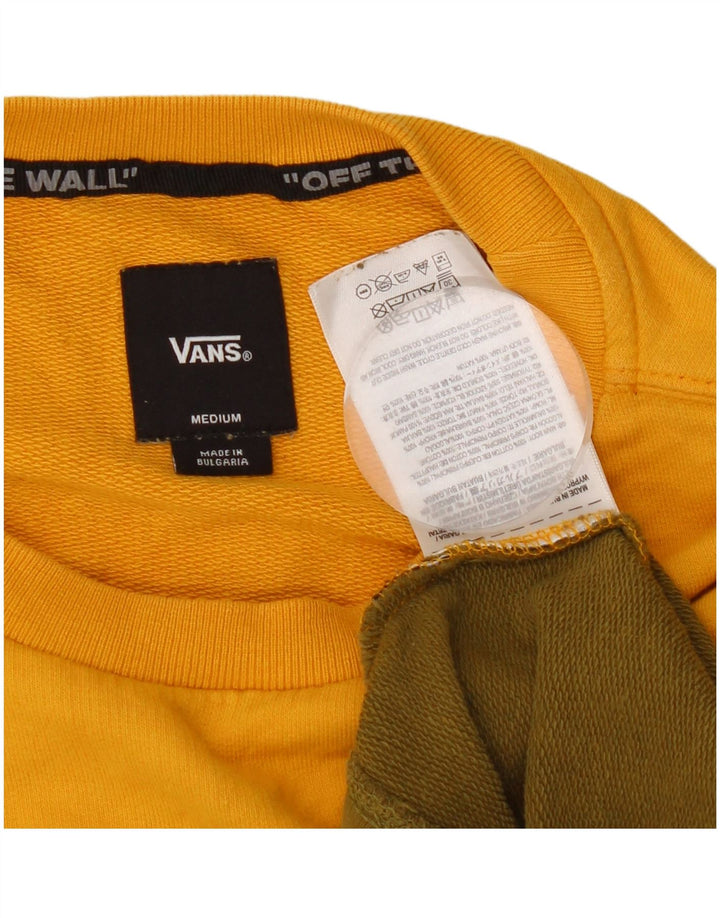 Vans Herre grafisk sweatshirt Jumper Medium Gul Colourblock Bomuld