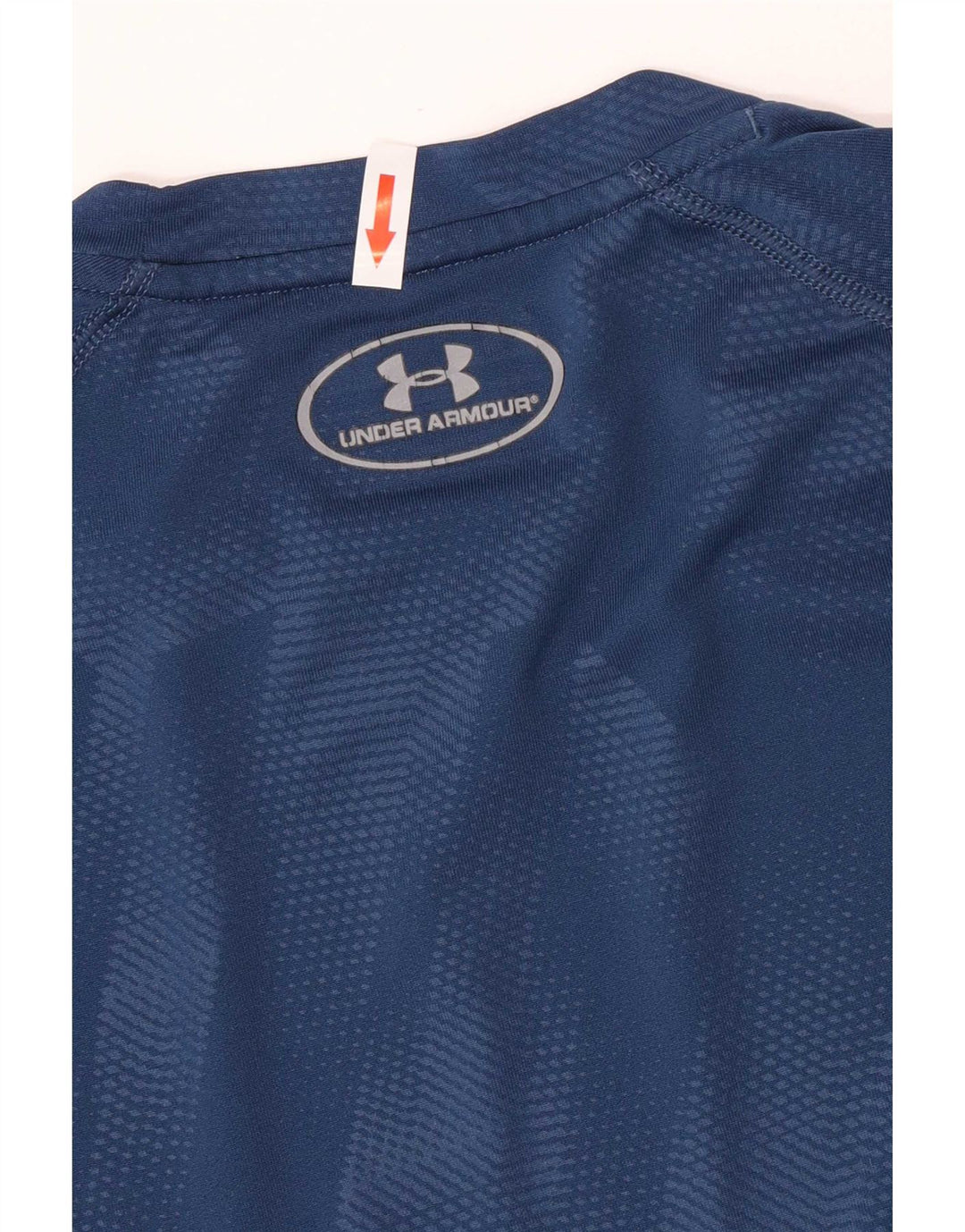 Under Armour Herre Heat Gear T-Shirt Top Stor Marineblå Geometrisk Polyester