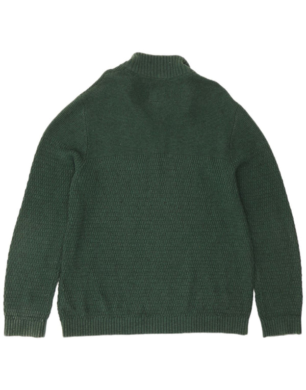 Fat Face Herre Zip Neck Jumper Sweater XL Grøn Bomuld