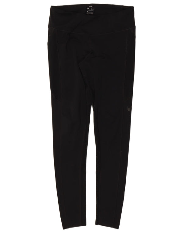 Nike Dame Dri Fit Leggings UK 14 Large Black Polyester