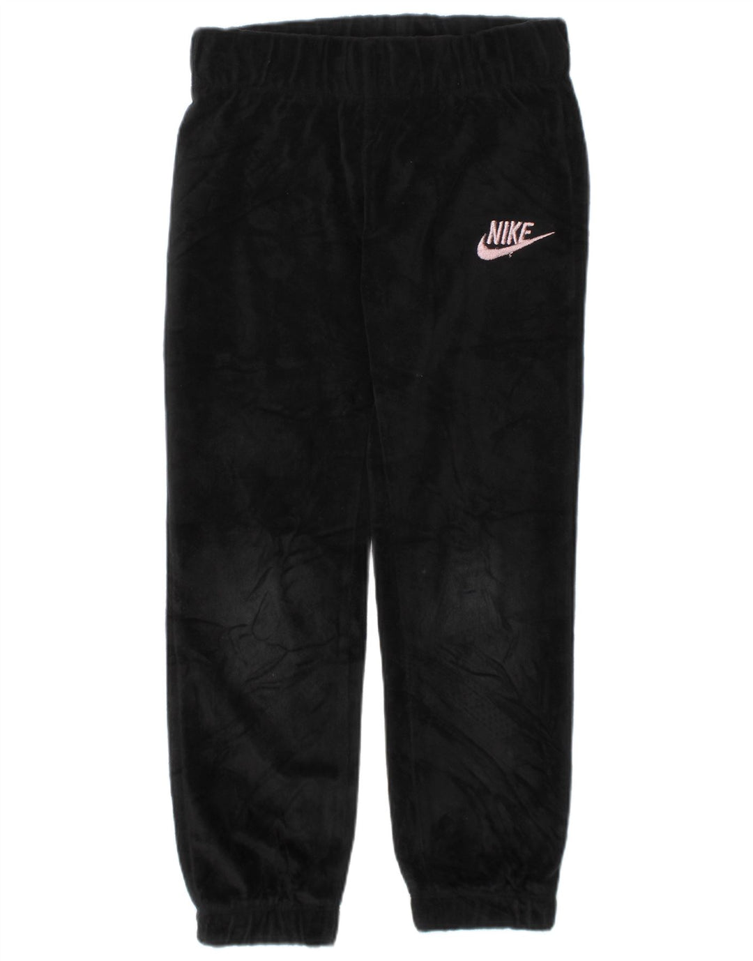 NIKE Girls Velvet Tracksuit Bukser Joggers 4-5 år Small Black