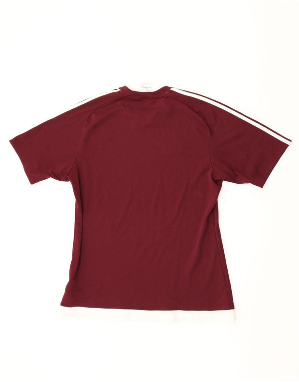 Adidas Herre Climalite T-Shirt Top Medium Maroon Polyester