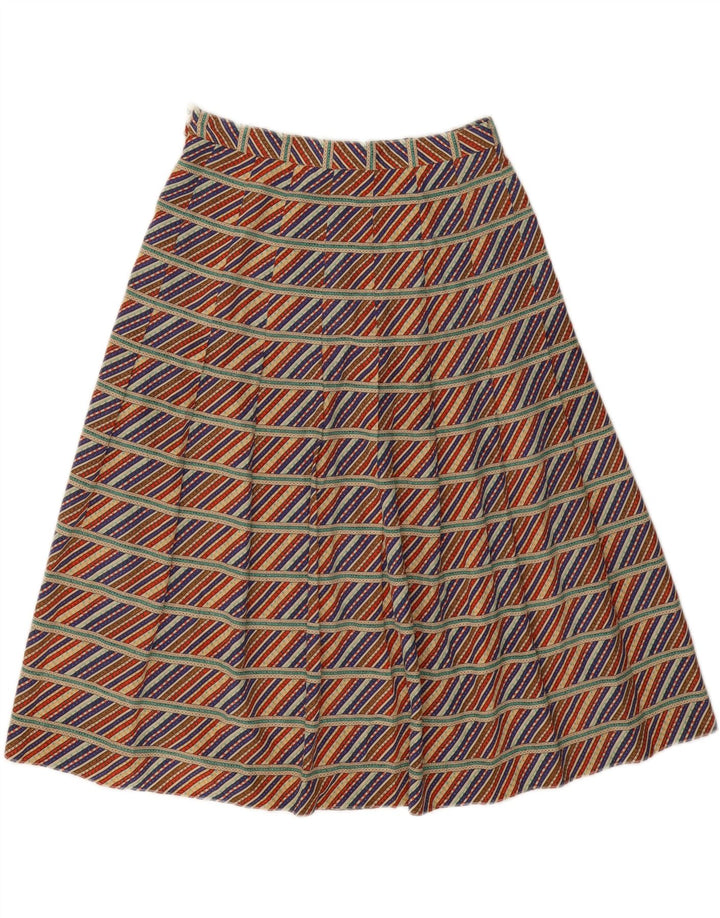 LOUIS LONDON Womens Pleated Skirt EU 40 Medium W28 Multicoloured Striped Vintage Louis London and Second-Hand Louis London from Messina Hembry 