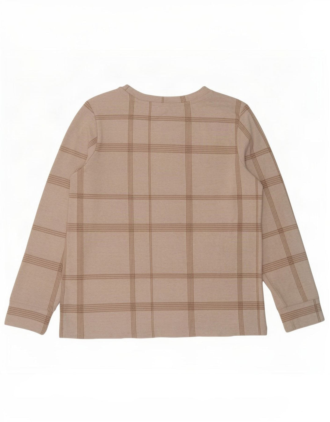Marks & Spencer Dame Top Langærmet UK 12 Medium Off White Check