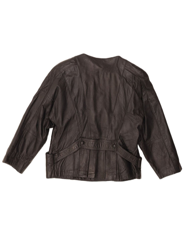 Vintage læderjakke til kvinder UK 10 Small Black