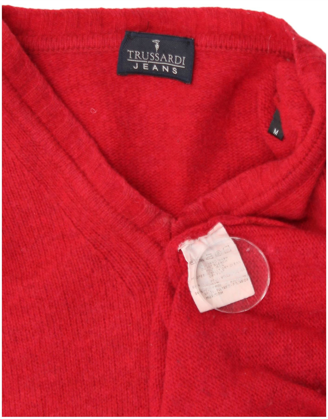 Trussardi Herre V-hals sweater Medium Rød Uld