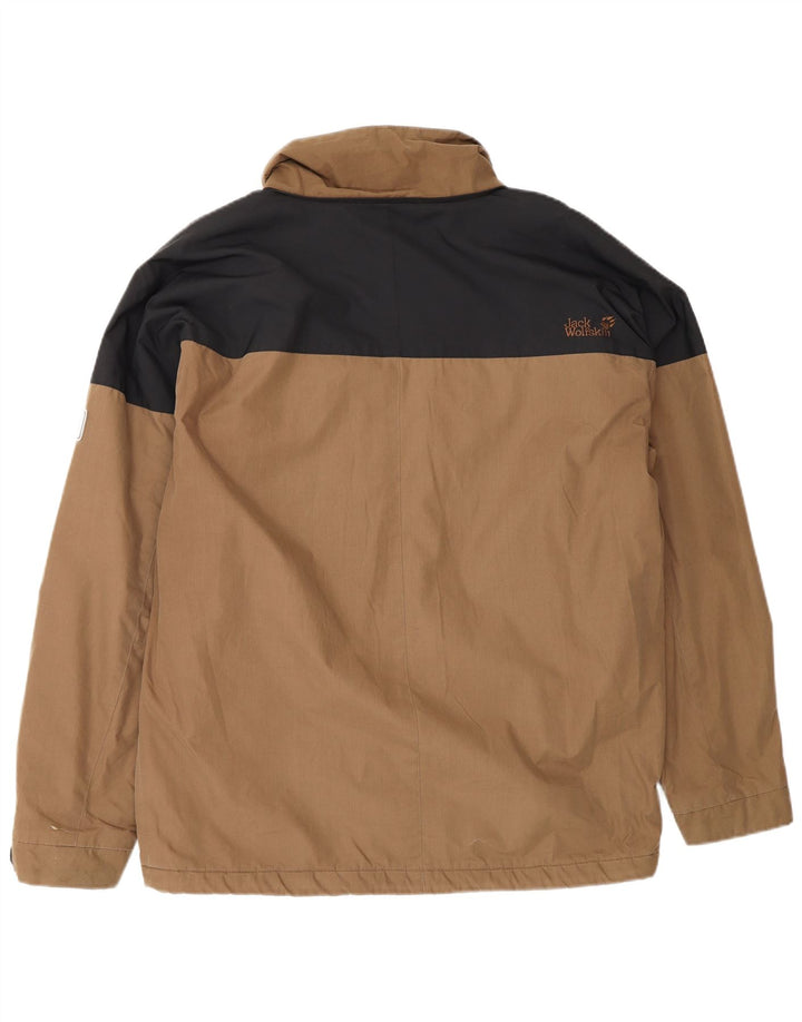 JACK WOLFSKIN Herre Windbreaker Jacket UK 38 Medium Brown Colourblock