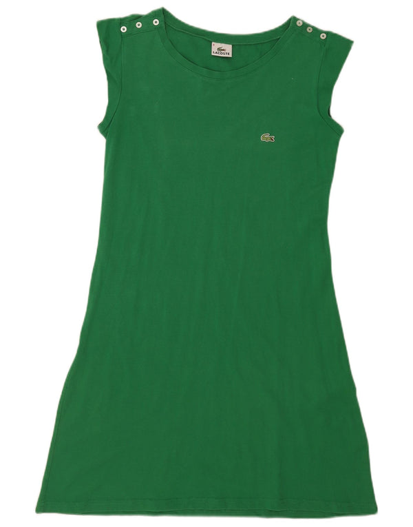 Lacoste Pige T-Shirt Kjole 7-8 År Grøn Bomuld