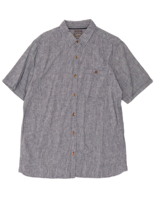 Fat Face Herre Kortærmet Classic Fit Shirt Medium Blue Linen