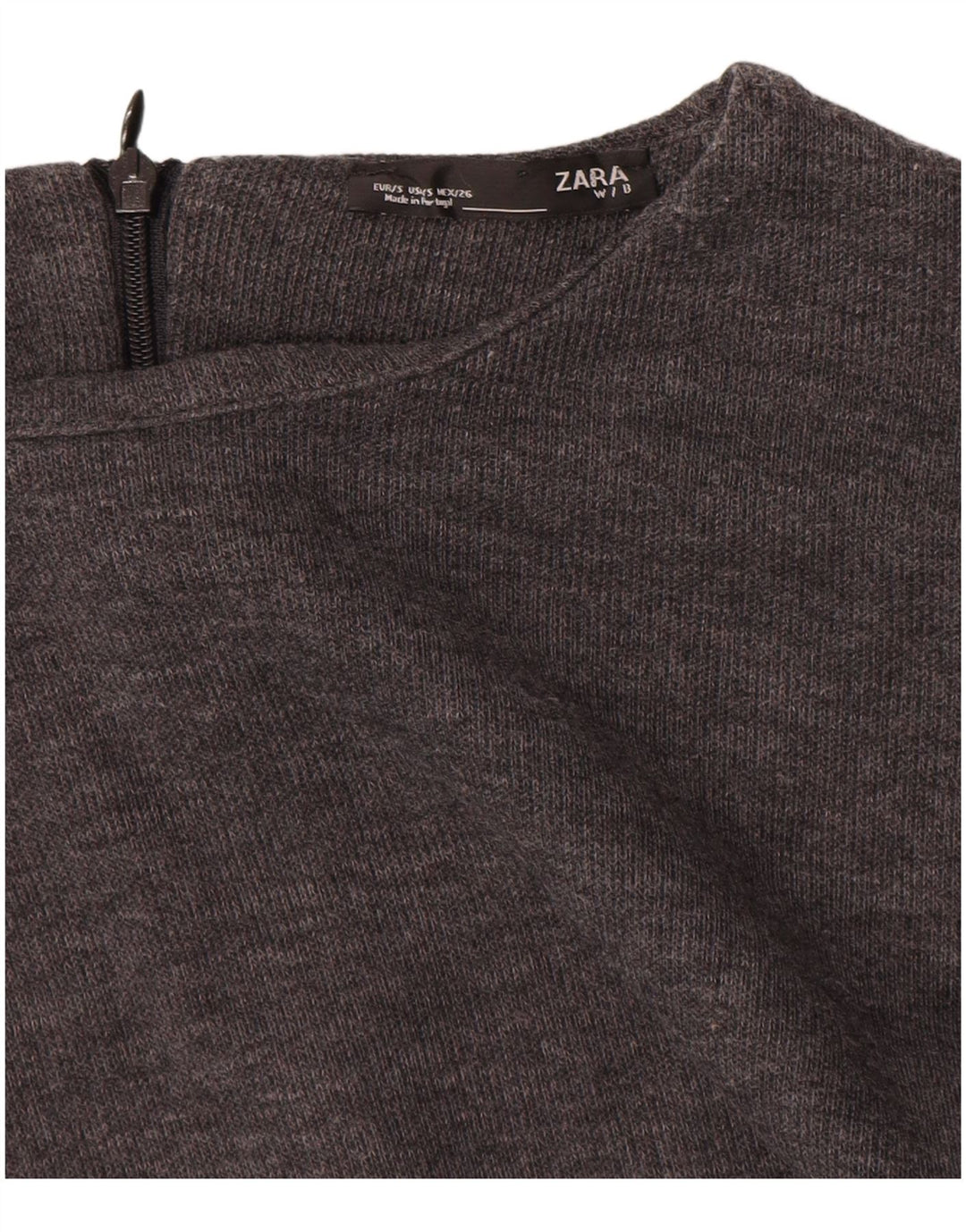Zara Dame Jumper Dress UK 8 Lille Grå Bomuld