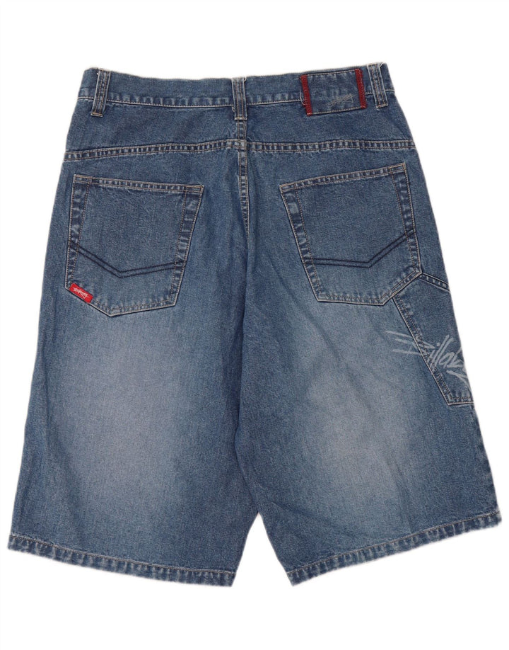 Billabong kvinders grafiske denimshorts W32 store blå bomuld