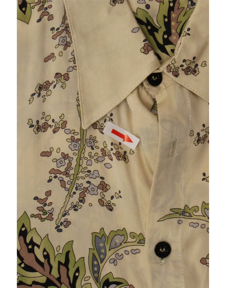 Sfarzo Dameskjorte UK 14 Medium Beige Floral Silke