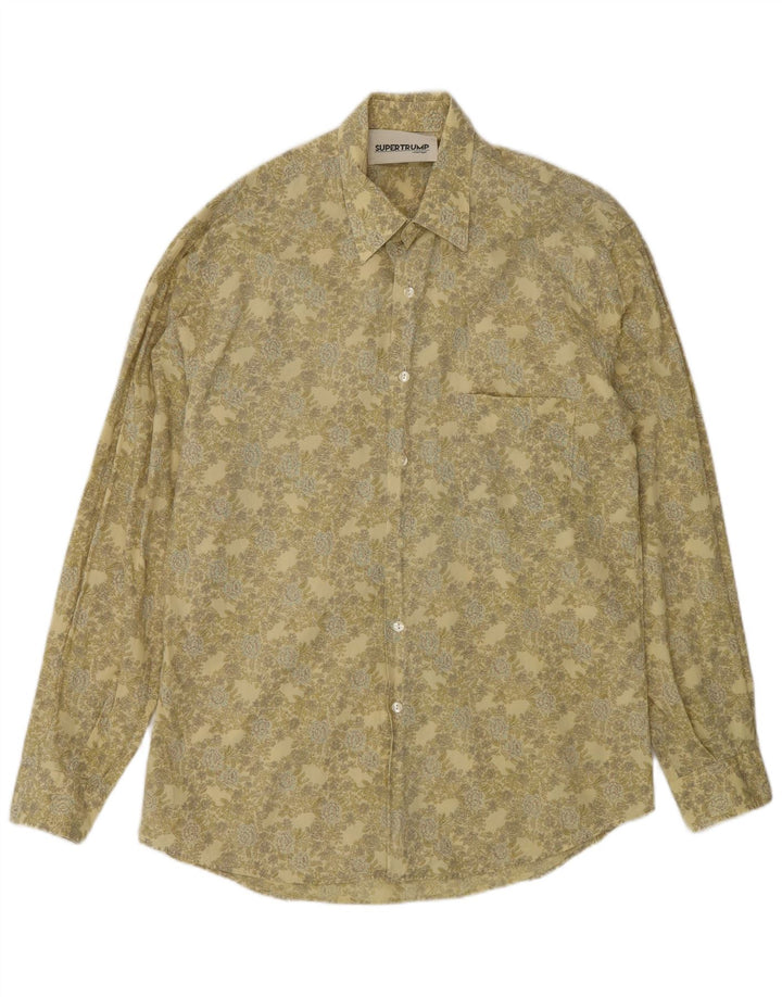 Vintage herreskjorte stor kakiblomstret