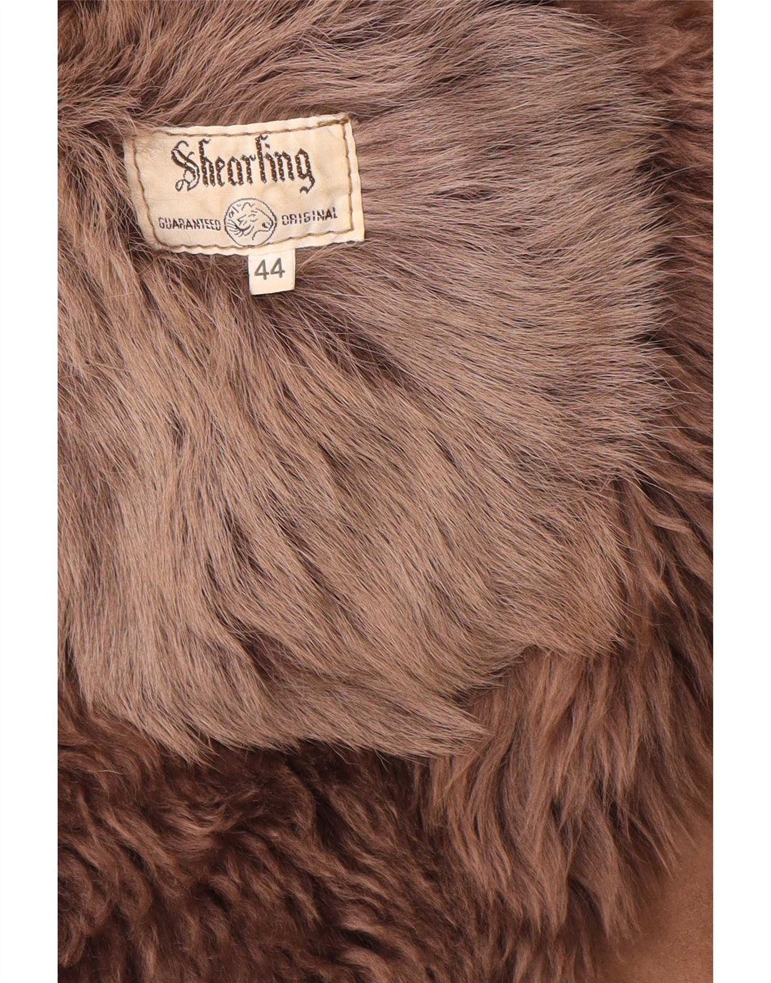 Vintage Dame Oversized Shearling Coat IT 44 medium brunt læder