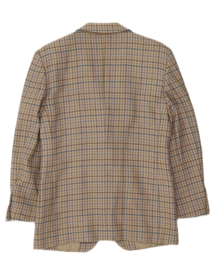 BYBLOS Womens 2 Button Blazer Jacket IT 40 Small Grey Houndstooth Wool