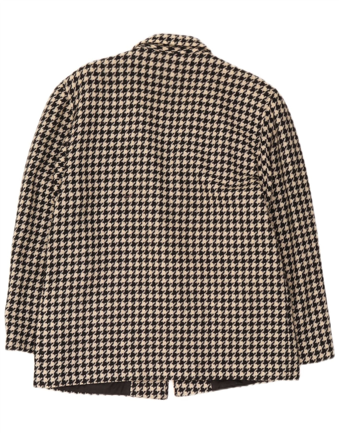 Vintage dame 1-knaps blazerjakke UK 14 Medium Black Houndstooth