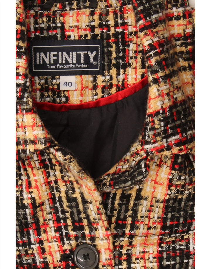 VINTAGE Womens 5 Button Blazer Jacket EU 40 Medium Multicoloured Check Vintage Vintage and Second-Hand Vintage from Messina Hembry 