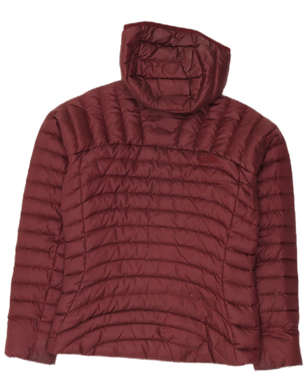 The North Face Dame Hætte Polstret Jakke UK 10 Lille Burgundy Nylon
