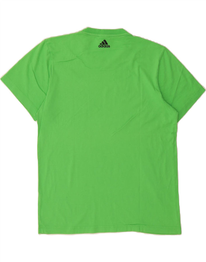 ADIDAS Mens Graphic T-Shirt Top UK 38/40 Medium Green Vintage Adidas and Second-Hand Adidas from Messina Hembry 