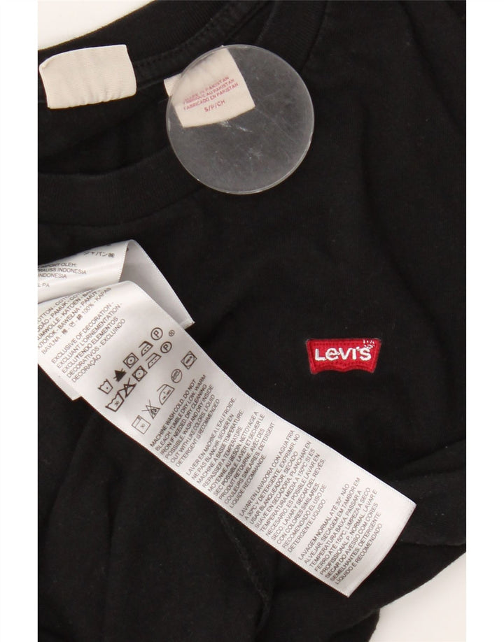 Levi's Dame T-Shirt Top UK 10 Lille Sort Bomuld