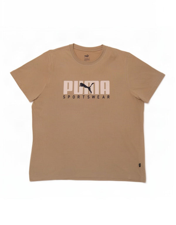 Puma Herre Grafisk T-Shirt Top XL Beige