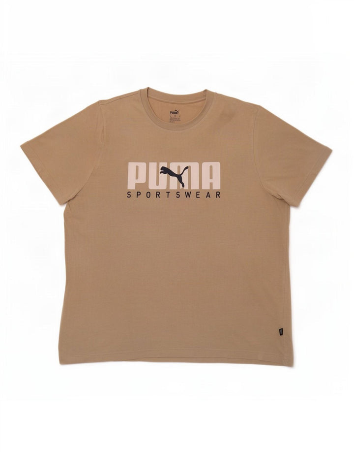 Puma Herre Grafisk T-Shirt Top XL Beige