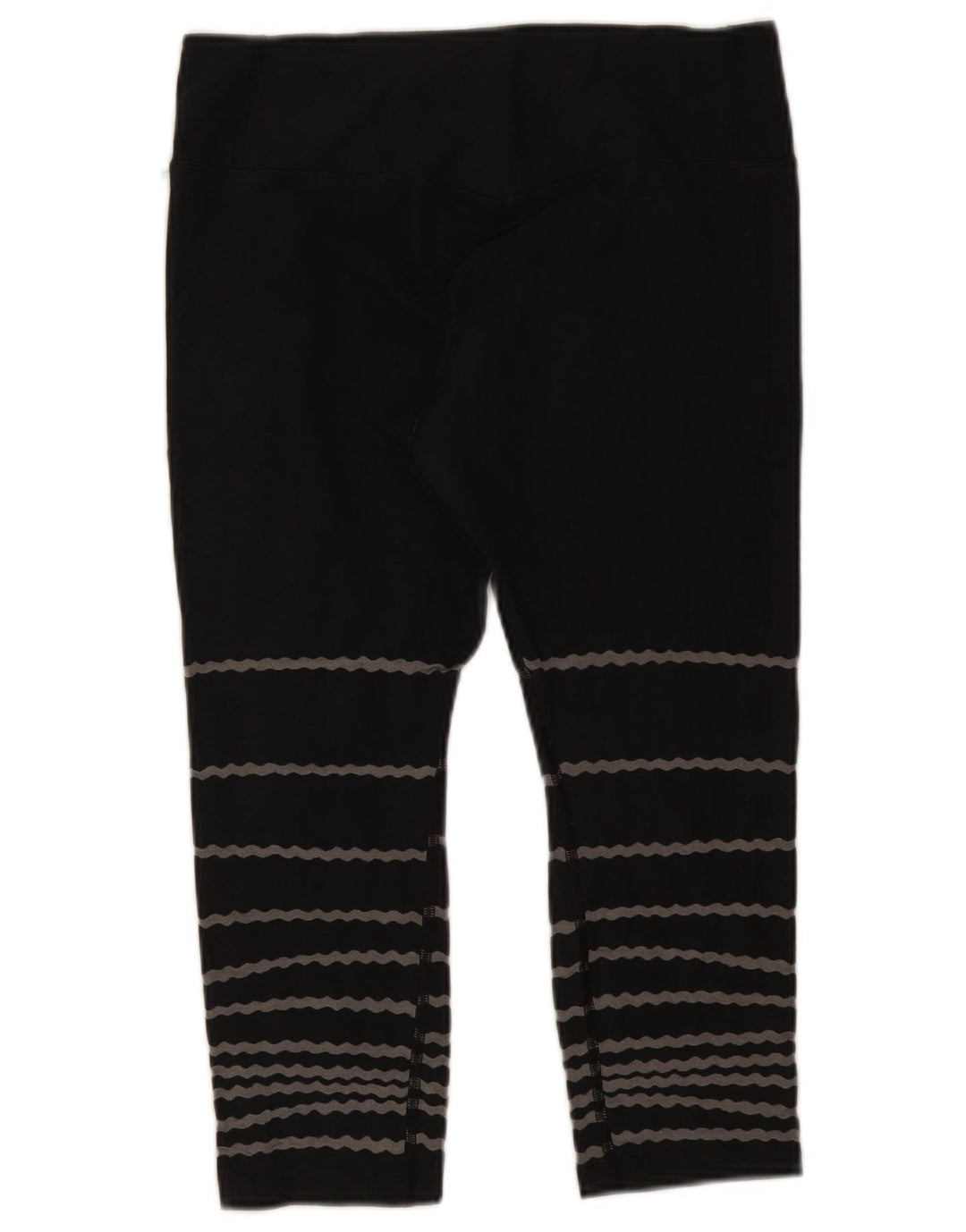 Nike Dame Capri Leggings UK 14 Stor sort stribet bomuld