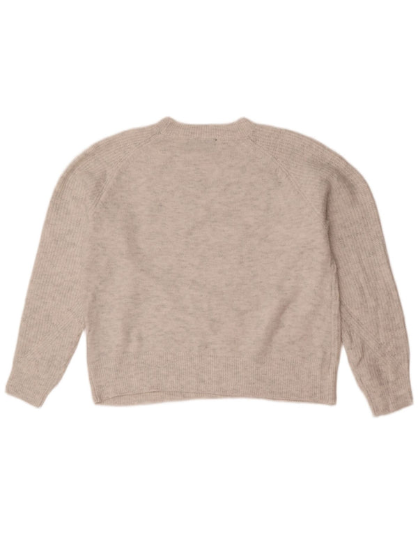 Marks & Spencer Dame sweater med rund hals DK 14 Medium Grå Akryl