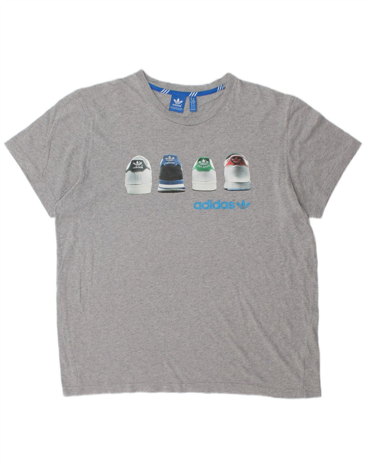 ADIDAS Grafisk T-shirt top til mænd XL Grå