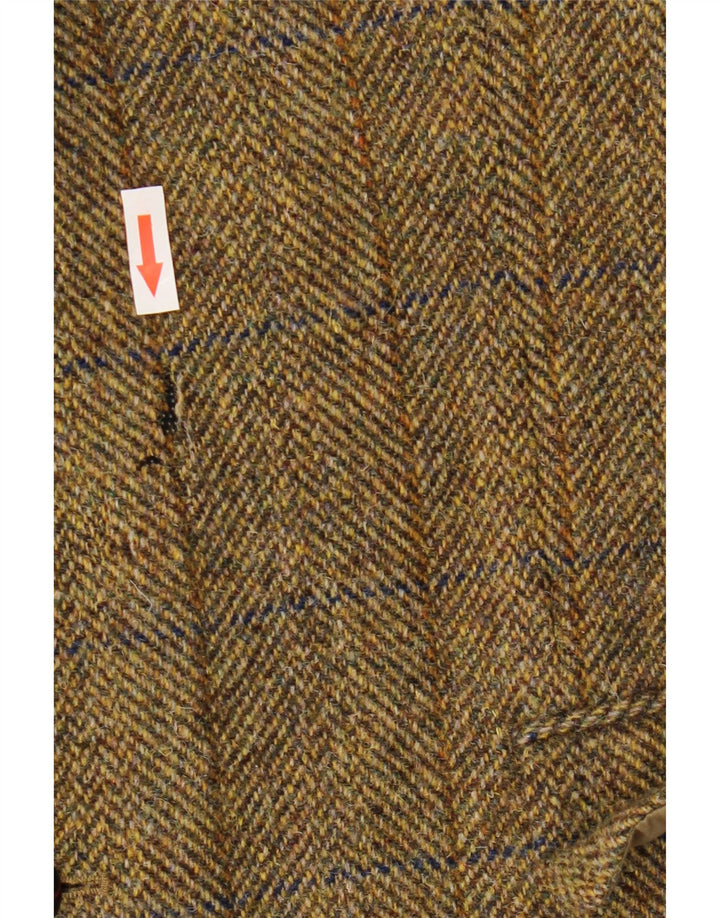 HARRIS TWEED Herre 2-knaps blazerjakke UK 44 2XL Khaki ternet uld