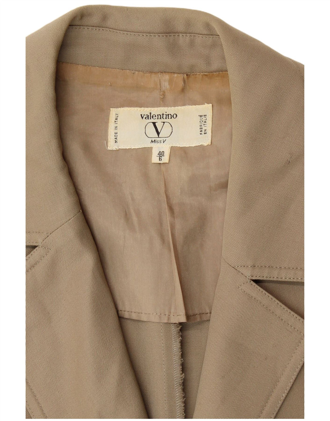 Valentino Dame Miss V Oversized Blazer Jacket IT 40 Small Beige
