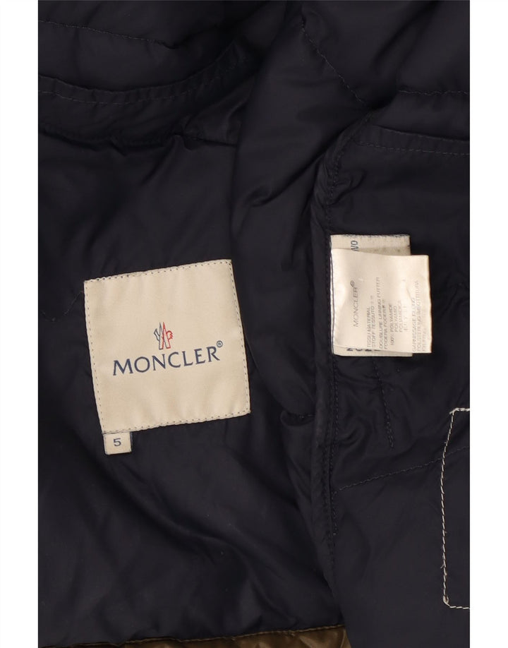 Moncler Herre grafisk hættepolstret jakke Størrelse 5 2XL Khaki Polyamid