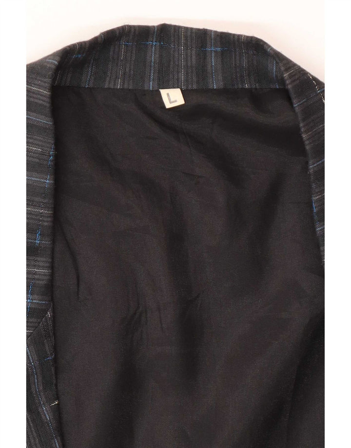 Vintage Herre 1-knap blazerjakke UK 40 Stor marineblå ternet polyester