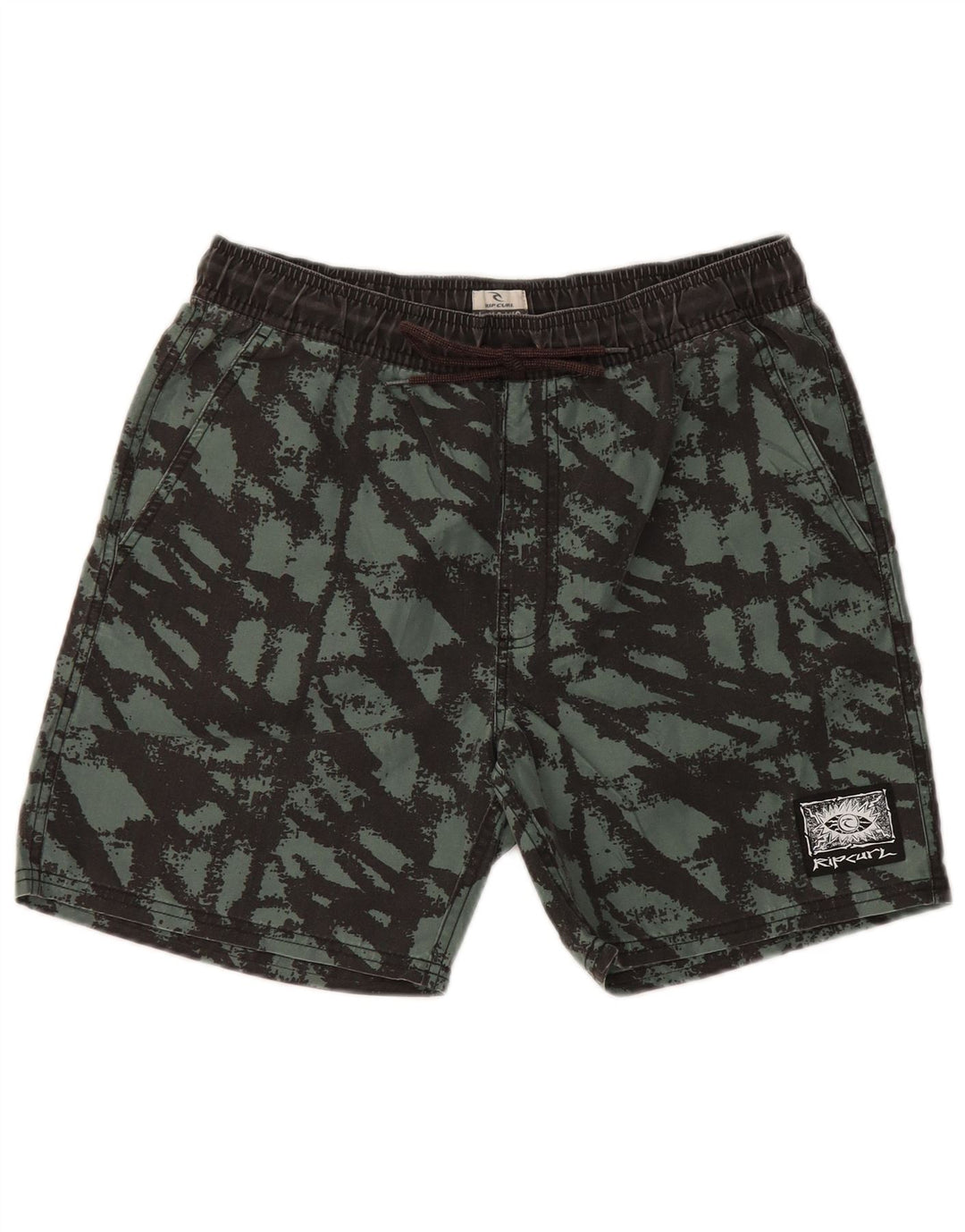 RIP CURL Badeshorts med abstrakt mønster til mænd Små grøn polyester