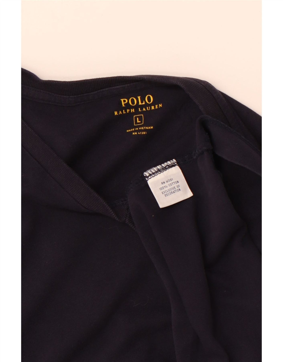 POLO RALPH LAUREN Herre T-Shirt Top Stor Marineblå Bomuld