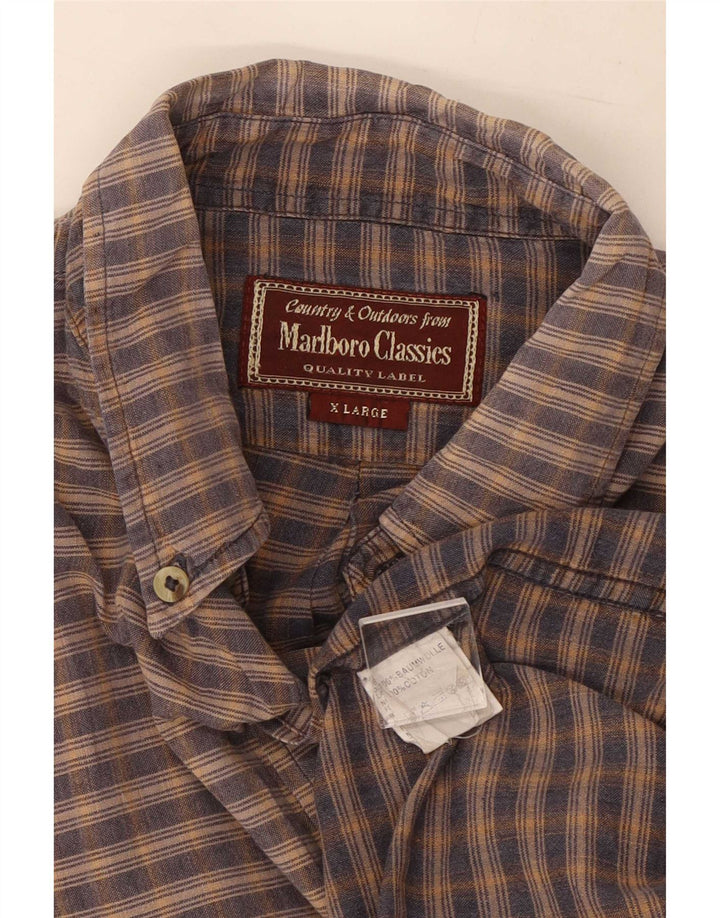 Marlboro Classics Herreskjorte XL Brun Gingham Bomuld