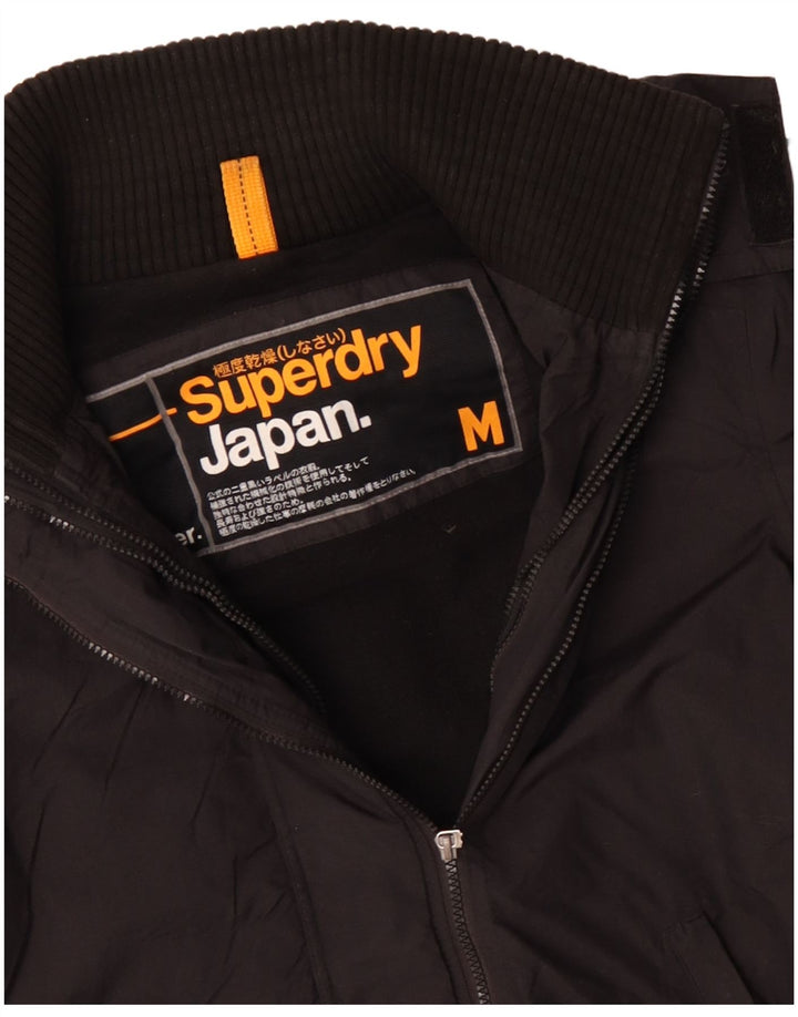 SUPERDRY Windbreaker-jakke med hætte til mænd UK 38 Medium Sort Polyester