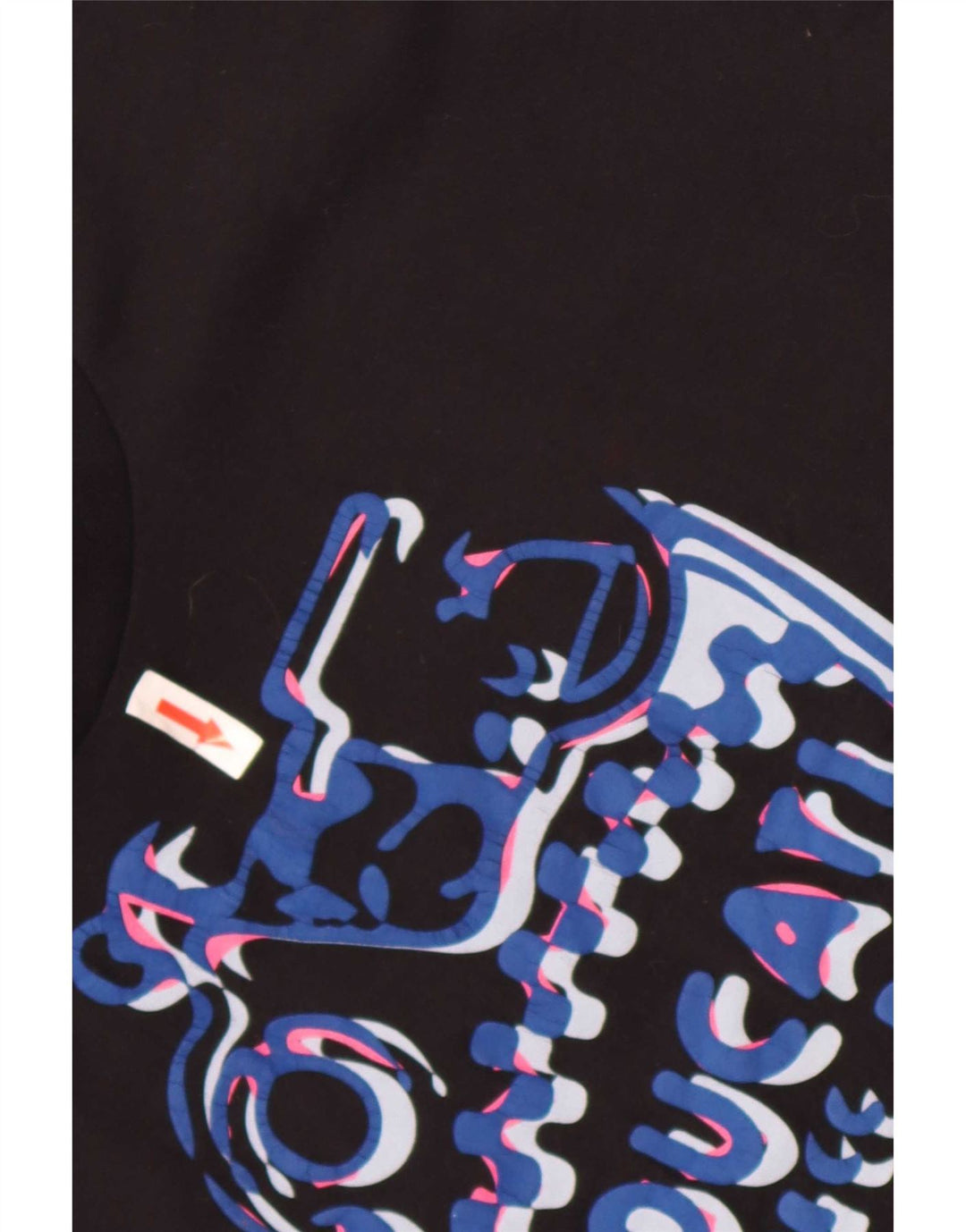 Ducati Dame Grafisk T-Shirt Top UK 12 Medium Sort Bomuld