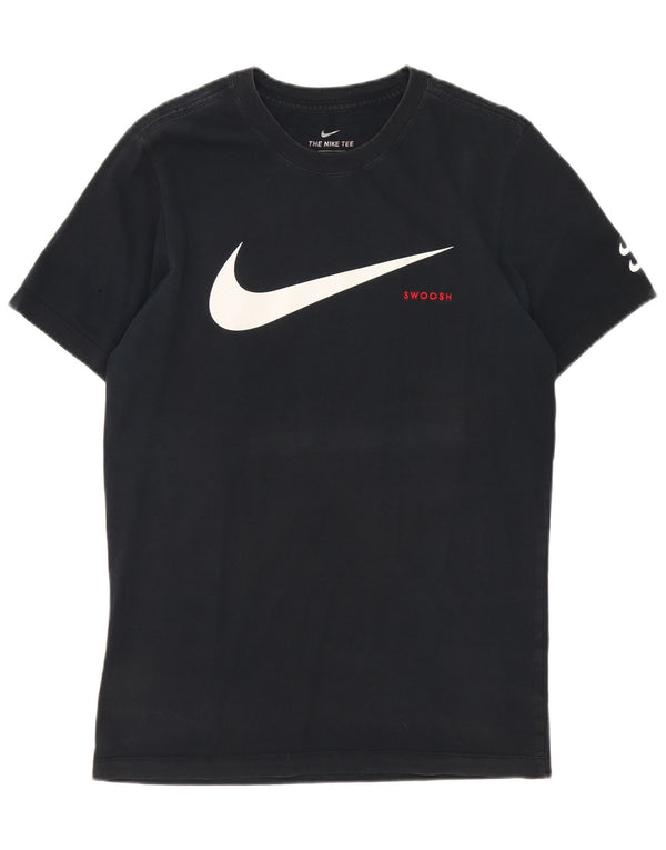 Nike Mens Swoosh Graphic T-Shirt Top Small Black Cotton