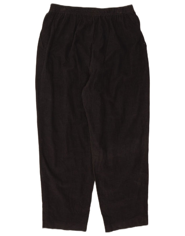 Marks & Spencer kvinders højtaljede fløjlsbukser UK 18 XL W36 L27 Sort