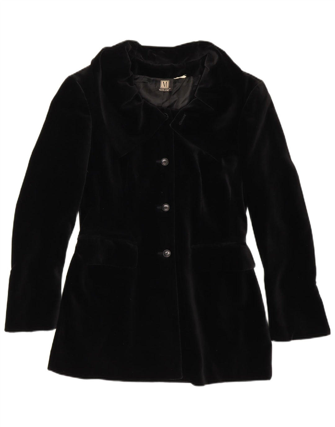 MADELEINE Womens Overcoat EU 38 Medium Black Cotton