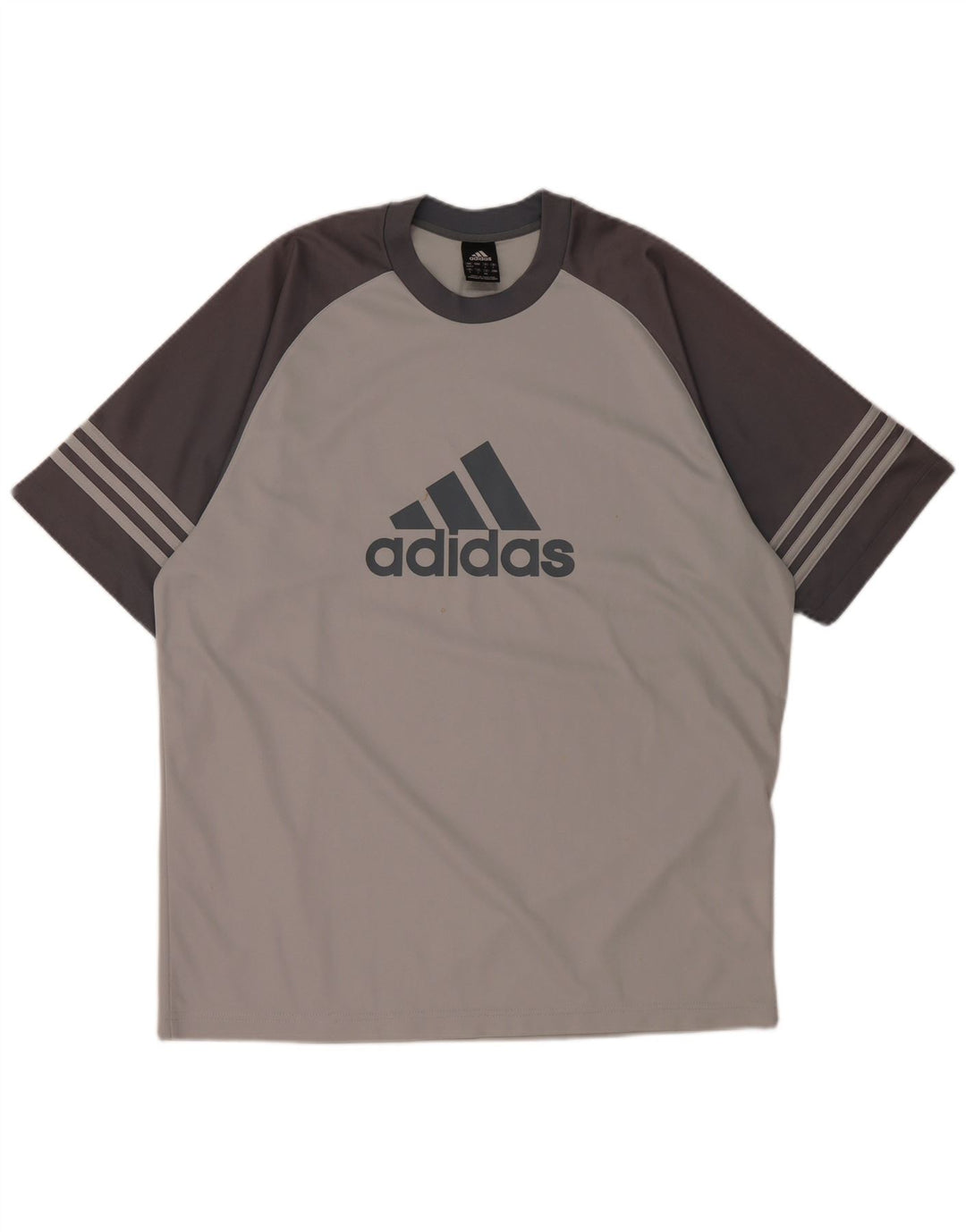 ADIDAS Herre Climalite grafisk T-shirt top UK 42/44 stor grå farveblok
